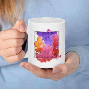 Color Splash Ceramic Mug - Multicolor Abstract Design